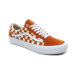 Men’s Vans Checkerboard Old Skool Pro Shoes Golden Oak